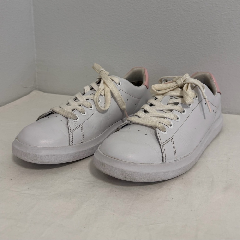 Tory Burch Howell court smooth calf leather/patent leather white pink Sz7.5